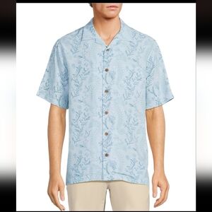 Men's Light Blue Floral Caribbean Shirt NEW WITH TAGS Dillards